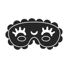 Sleep mask of cat vector icon.Black vector icon isolated on white background sleep mask of cat.