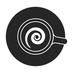 Coffee top vector icon.Black vector icon isolated on white background coffee top .