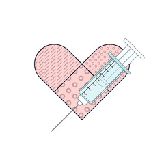 a vaccine that protects life. Image of a vaccine and a syringe. vaccination of the population against covid-19. EPS10