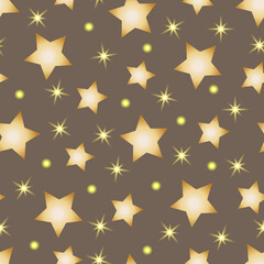  Seamless pattern, vector. Stars on a beige background.