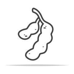 Tamarind fruit outline icon vector isolated