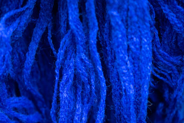 closeup blue threads background texture