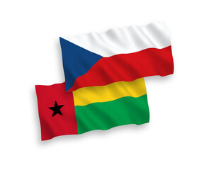 Flags of Czech Republic and Republic of Guinea Bissau on a white background