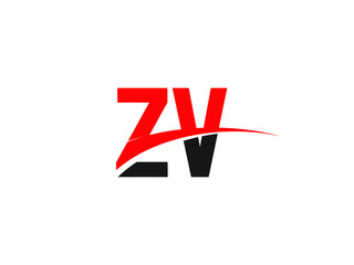 ZV Letter Initial Logo Design Template