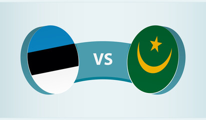 Estonia versus Mauritania, team sports competition concept.