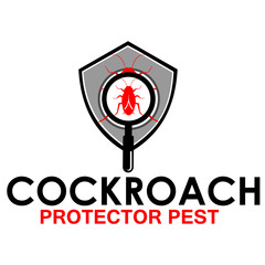 insect  dirty pest cockroach search vector illustration logo design
