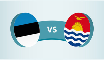 Estonia versus Kiribati, team sports competition concept.