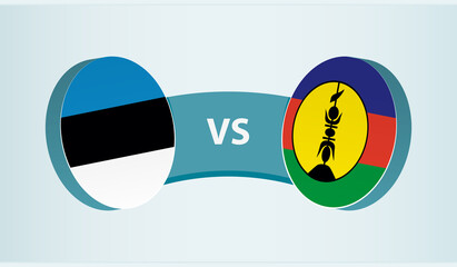 Estonia versus New Caledonia, team sports competition concept.