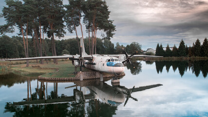 Airplane on lake