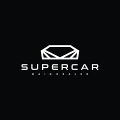Flat simple modern geometric lines abstract Super Car Logo