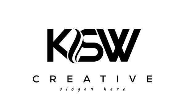 Letter KSW creative logo design vector	