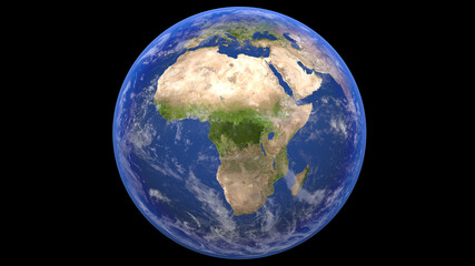 Realistic and detailed Earth, Africa and Europe