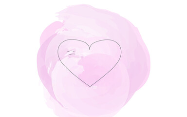 pink heart in a glass