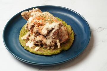 Pancake with fried chicken