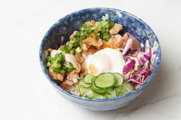 fried chicken rice bowl