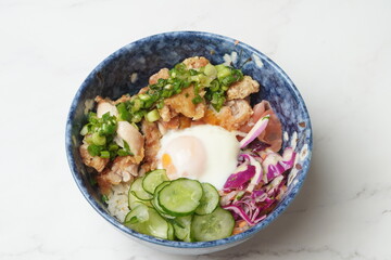 fried chicken rice bowl