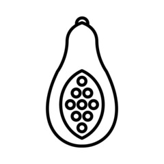 Papaya Vector Line Icon Design