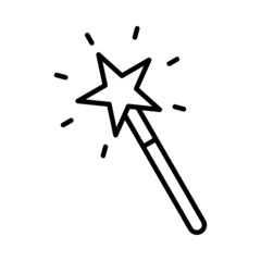 Magic Wand Vector Line Icon Design