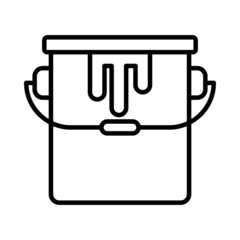 Paint Bucket Vector Line Icon Design