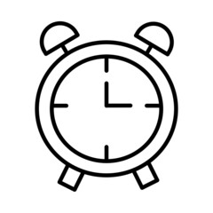 Alarm Clock Vector Line Icon Design