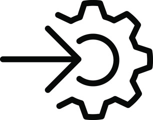 Arrow and cog icon, integration icon