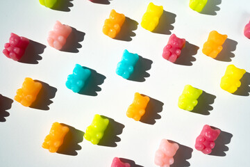 Pattern with colourful gummy teddies