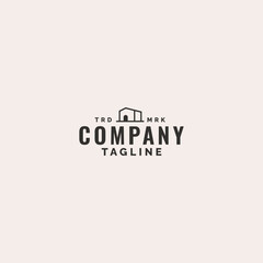 minimalist line art house home building logo design.