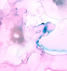Alcohol Ink Texture. Oil Light Artistic Wall.