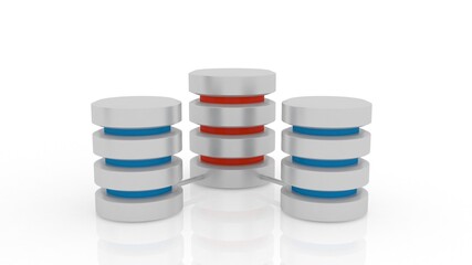 3d illustration database server with cloud computing
