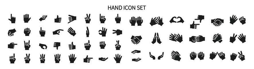 Various hand-shaped icon sets - obrazy, fototapety, plakaty