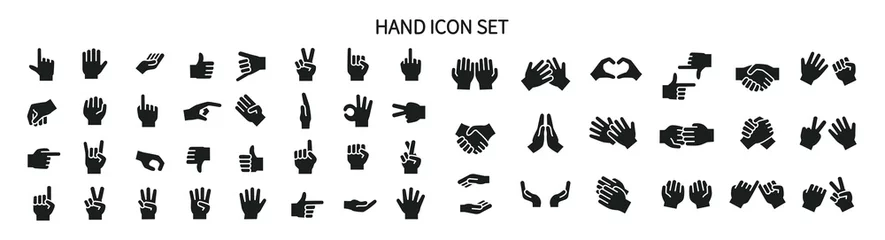 Fotobehang Various hand-shaped icon sets © SUE