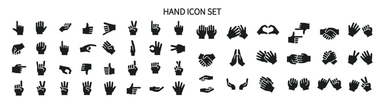 Various hand-shaped icon sets