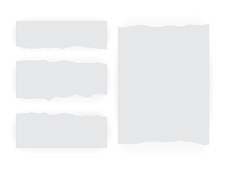 white torn paper isolated on white background mock up 