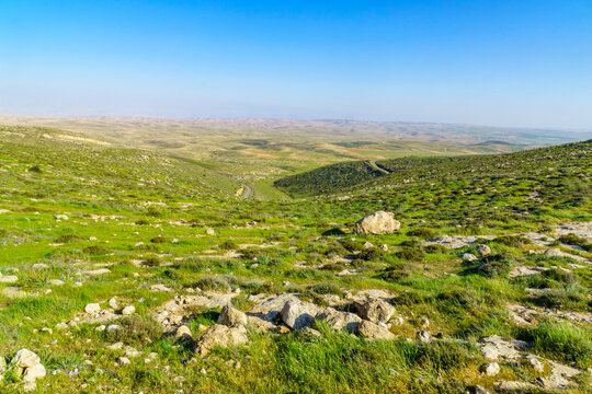 View from Mount Amasa towards the Judean Desert the Arad