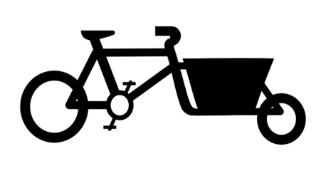 Fototapeta na wymiar Cargo Bike silhouette on white background - illustration