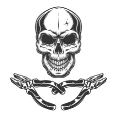 Skull and pliers vintage concept
