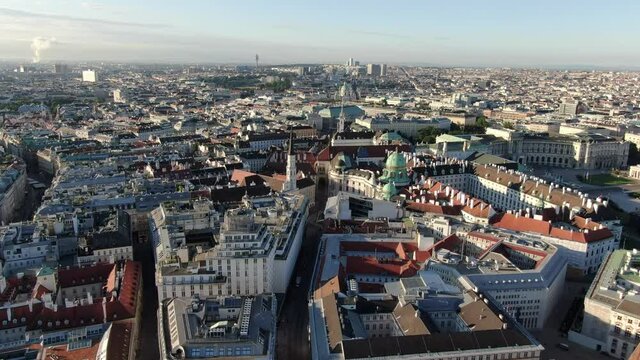 Aerial shot of Vienna, capital of Austira, Europe