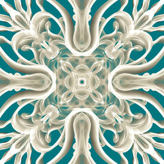 Seamless abstract geometric floral monochrome surface pattern