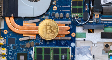 gold btc coin mining cryptocurrencies between computer circuits.