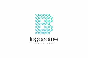 Obraz premium dot technology letter B logo, technology logo. bitcoin logo, security logo, internet logo, connect logo, dynamic logo