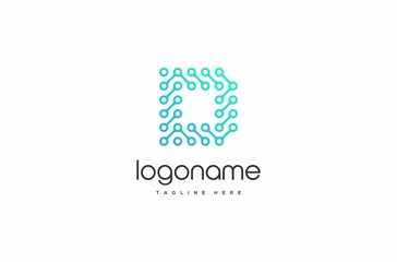 dot technology letter D logo, technology logo. bitcoin logo, security logo, internet logo, connect logo, dynamic logo