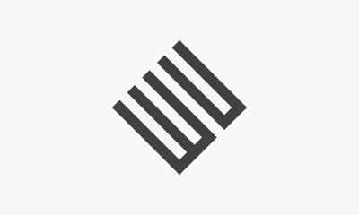 WU letter logo concept isolated on white background.