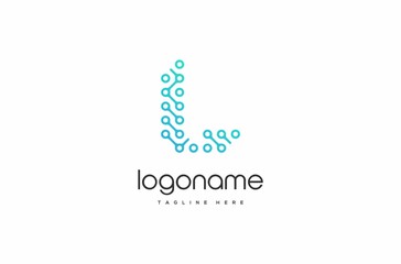 dot technology letter L logo, technology logo. bitcoin logo, security logo, internet logo, connect logo, dynamic logo