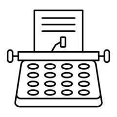 Vector Typewriter Outline Icon Design