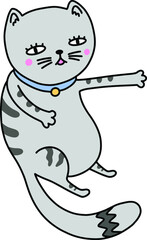 Cute Cat Drawing hand Drawn Animal Doodle Vector Illustration