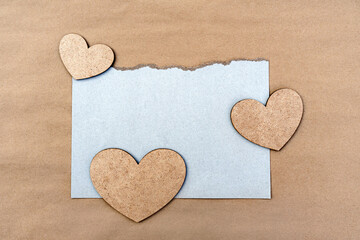 card with hearts with copy space for design