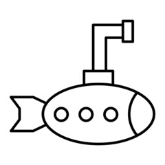 Vector Toy Submarine Outline Icon Design