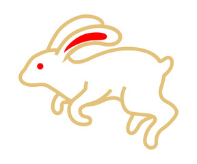 ジャンプするウサギ - 十五夜素材