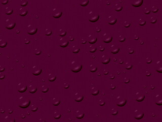 pink water drops on glass. Fresh abstract colorful background with bubbles in dark red and black colors. Modern concept natural texture for design of layout. Cool fabric textile material pattern