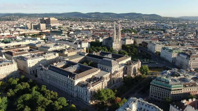 Aerial view of Vienna University, Austria, Europe